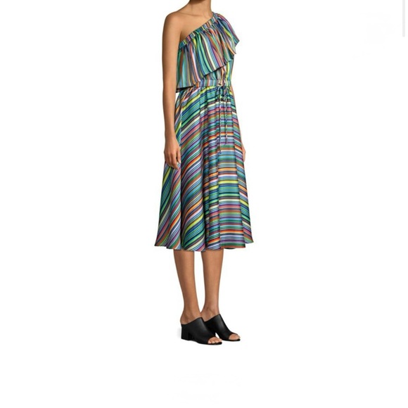 Milly Multicolored One Shoulder May Dress Size Small - Picture 10 of 11